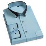 Chemise homme business stretch manches longues chemise col boutonné couleur unie avec poche - vert clair ... Chemise homme business stretch manches longues chemise col boutonné couleur unie avec poche - vert clair ...