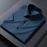 Chemise homme business tissu infroissable respirante fibres de bambou - bleu fonce Chemise homme business tissu infroissable respirante fibres de bambou - bleu fonce