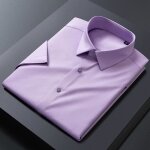 Chemise homme business tissu infroissable respirante fibres de bambou - rose violet