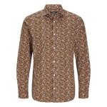 Chemise homme - premium by jack & jones - marron - col v - manches longues