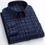 Chemise homme carreaux manches longues en coton insfity - regular - bleu Chemise homme carreaux manches longues en coton insfity - regular - bleu
