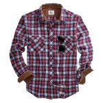 Chemise homme carreaux vintage bicolore - insfity - printemps / t - bordeaux bleu fonce