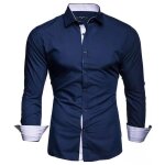 Chemise homme col bicolore uni manches longues coupe slim business ide cadeau nol saint valentin xh431zangla ...