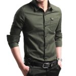 Chemise homme en coton (s - xxl) manches longues repassage facile classique fit casual taille standard ...