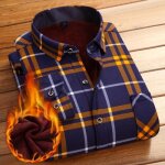 Chemise homme doublée polaire hiver - col revers - manches longues chaud imprimé Chemise homme doublée polaire hiver - col revers - manches longues chaud imprimé