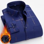 Chemise homme double polaire hiver - col revers - manches longues chaud imprim