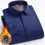 Chemise homme doublée polaire hiver - insfity - col revers - manches longues - bleu Chemise homme doublée polaire hiver - insfity - col revers - manches longues - bleu