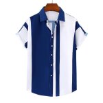 Chemise homme ete manches courtes chemise hawaenne de plage motif rayures - imprim pour vacances - ...