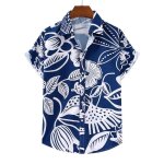 Chemise homme ete manches courtes chemise hawaenne de plage motif rayures - imprim pour vacances - ...