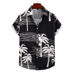 Chemise homme ete manches courtes chemise hawa�enne de plage motif rayures - imprim� pour vacances - ...