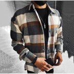 Chemise homme en flanelle - ecelen - manches longues - carreaux marron Chemise homme en flanelle - ecelen - manches longues - carreaux marron