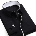 Chemise homme - funmoon - couleur unie - col mao - manches longues - noir