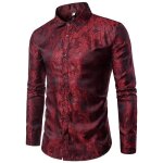 Chemise homme funmoon - rouge vineux - coupe slim - manches longues - col chemise