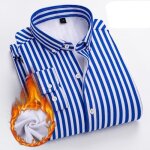 Chemise homme hiver  rayures double polaire chemise chaude epaisse manches longues pour automne - hiver ...