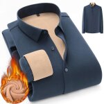 Chemise homme hiver velours doublée polaire manches longues chaud epais couleur unie Chemise homme hiver velours doublée polaire manches longues chaud epais couleur unie