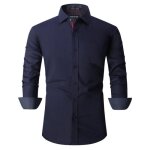 Chemise homme - insfity - bleu marine - fibre de bambou - coupe standard - manches longues