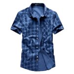 Chemise homme - insfity - cargo lche - sans repassage - 2 poches de poitrine - bleu