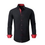 Chemise homme - insfity - coupe slim - coton extensible - noir
