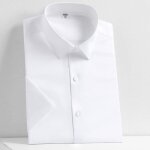 Chemise homme - insfity - manches courtes - simili soie - blanc