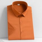 Chemise homme insfity manches courtes simili soie respirante - orange