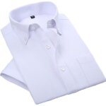 Chemise homme - insfity - oxford - manches courtes - blanc - sans repassage