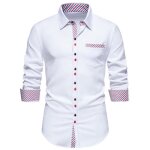 Chemise homme insfity - printemps automne rayure - col � pointes - manches longues