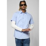 Chemise homme kaporal koura - bleu - manches courtes - coupe slim
