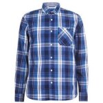 Chemise homme lee cooper 100% coton bleue fonc et blanche