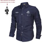 Chemise hommes luxe en lin cargo sur mesure vtement masculin xg896a4 bleu marine - luxe - homme - col ...