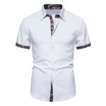 Chemise homme manches courtes col À fleur casual chemise ete imprimé regular fit tissu confortable - ... Chemise homme manches courtes col À fleur casual chemise ete imprimé regular fit tissu confortable - ...