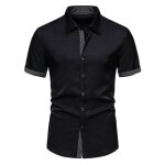 Chemise homme manches courtes imprimé pois casual chemise ete regular fit tissu confortable - taille ... Chemise homme manches courtes imprimé pois casual chemise ete regular fit tissu confortable - taille ...