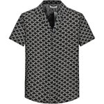 Chemise homme - frilivin - manches courtes - noir - coupe ajust�e - tendance motifs