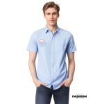 Chemise homme - roadsign australian - rayure bleue - manches courtes - 100% coton - coupe regular