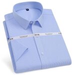 Chemise homme manches courtes sans repassage rayure business - insfity - bleu blanc