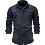 Chemise hommemanches longues chemise homme col chemise en jeanr�tro d�contract� chemisette homme avec ...