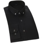 Chemise homme manche longue effet satin� casual chemise unie col classique - noir
