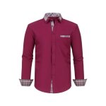 Chemise homme manches longues regular fit col carreaux chemise habilles business stretch tissu confortable ...