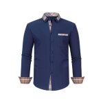 Chemise homme manches longues regular fit col carreaux chemise habill�es stretch tissu confortable - ...