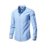 Chemise homme manches longues regular fit grande taille chemise business avec poche couleur unie - taille ...