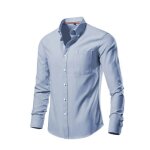 Chemise homme manches longues regular fit grande taille chemise business avec poche couleur unie - taille ...
