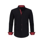 Chemise homme manches longues regular fit chemise habill�es business contrast�e tissu elastique confortable ...