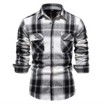 Chemise hommechemise homme manches longues rsistante  lusureregular fit chemise carreaux homme avec ...