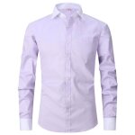 Chemise homme manches longues sans repassage style fran�ais avec poche de poitrine respirant �toffe inusable ...