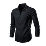 Chemise homme manches longues slim fit grande taille - insfity - noir