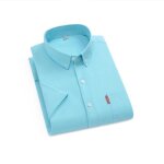 Chemise homme oxford manches courtes en coton - insfity - bleu ciel