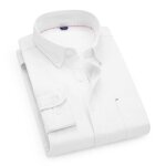Chemise homme oxford manches longues en coton chemise col boutonn couleur unie tissu confortable - blanc ...