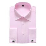 Chemise homme poignet mousquetaire coupe slim chemise unie classique manche longue - rose Chemise homme poignet mousquetaire coupe slim chemise unie classique manche longue - rose
