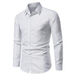 Chemise homme  pois manches longues regular fit chemise imprime elegante tissu confortable - taille ...