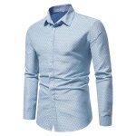 Chemise homme  pois manches longues regular fit chemise imprime elegante tissu confortable - taille ...