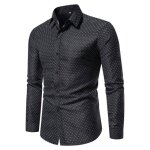 Chemise homme  pois manches longues regular fit chemise imprime elegante tissu confortable - taille ...